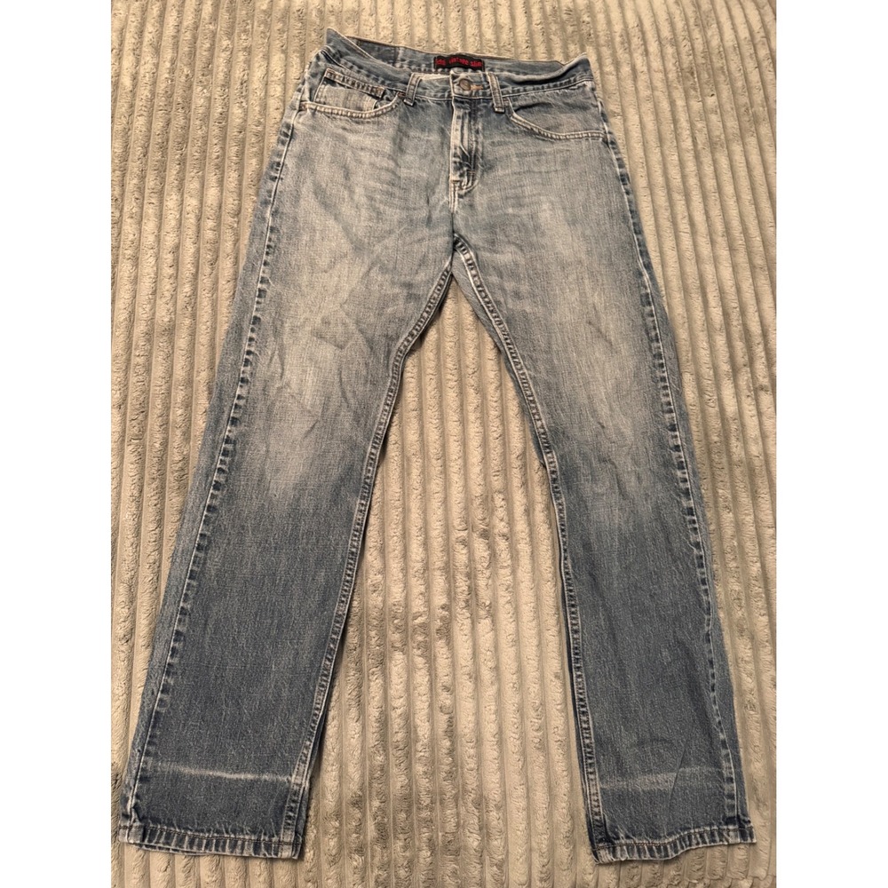 Lee Vintage Slim‎ Dungarees Mens 32x32 Light Wash Blue Denim Jeans 7ZS-C717-005